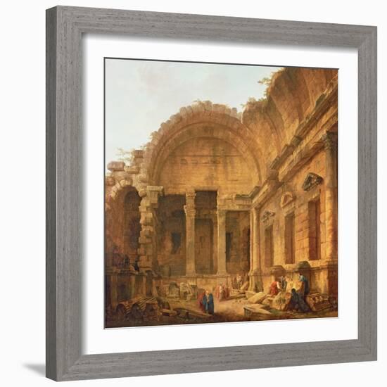 Interior of the Temple of Diana at Nimes, 1787-Hubert Robert-Framed Giclee Print