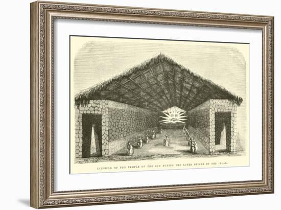 Interior of the Temple of the Sun During the Later Reigns of the Incas-Édouard Riou-Framed Giclee Print