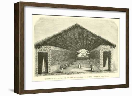 Interior of the Temple of the Sun During the Later Reigns of the Incas-Édouard Riou-Framed Giclee Print