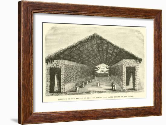 Interior of the Temple of the Sun During the Later Reigns of the Incas-Édouard Riou-Framed Giclee Print