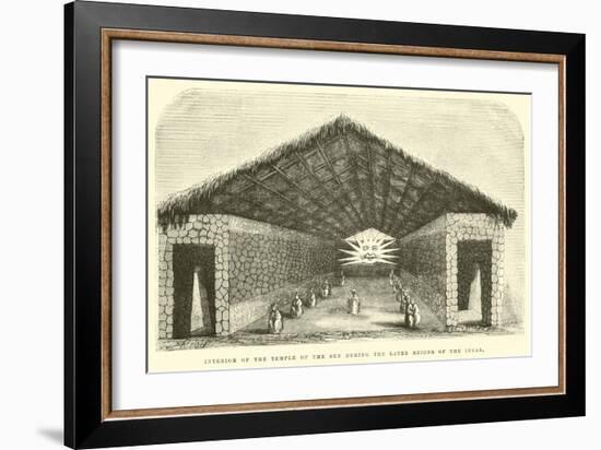 Interior of the Temple of the Sun During the Later Reigns of the Incas-Édouard Riou-Framed Giclee Print