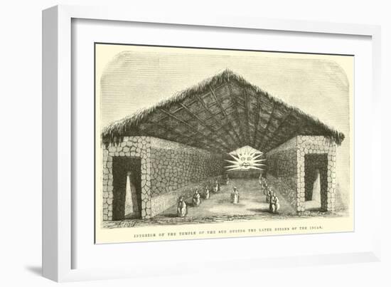 Interior of the Temple of the Sun During the Later Reigns of the Incas-Édouard Riou-Framed Giclee Print