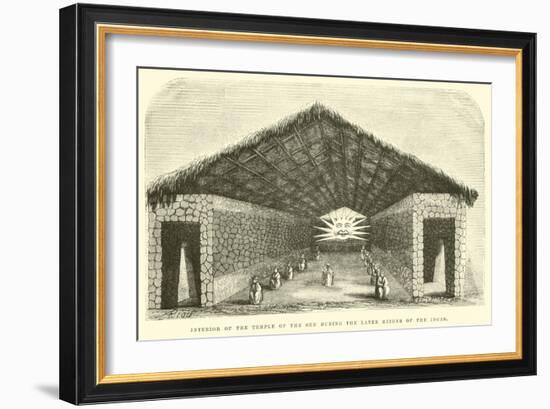 Interior of the Temple of the Sun During the Later Reigns of the Incas-Édouard Riou-Framed Giclee Print