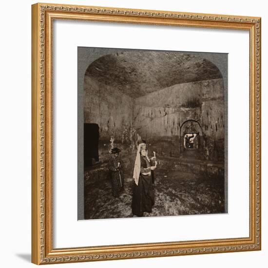 'Interior of the Tombs of the Kings on the road to Nablus', c1900-Unknown-Framed Photographic Print