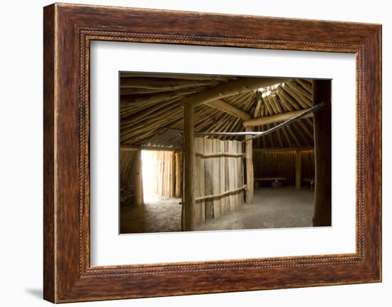 Interior of the Traditional Mandan Dome Shaped Lodge-Angel Wynn-Framed Photographic Print