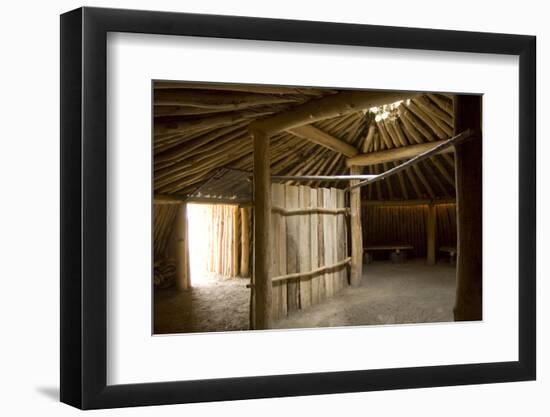 Interior of the Traditional Mandan Dome Shaped Lodge-Angel Wynn-Framed Photographic Print