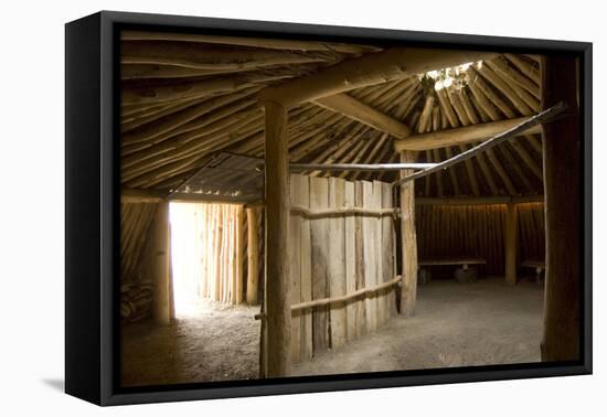 Interior of the Traditional Mandan Dome Shaped Lodge-Angel Wynn-Framed Premier Image Canvas