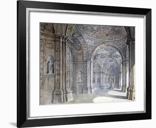 Interior of the Villa Madama in Rome, 1750-1752-Charles Louis Clerisseau-Framed Giclee Print