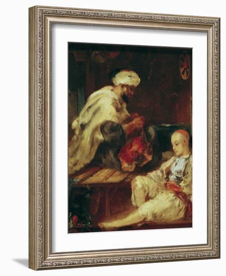 Interior of the Workshop of an Arab Tailor-Eugene Fromentin-Framed Giclee Print