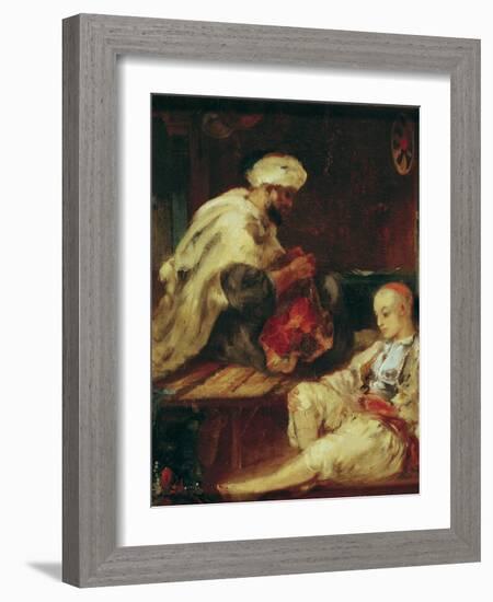 Interior of the Workshop of an Arab Tailor-Eugene Fromentin-Framed Giclee Print