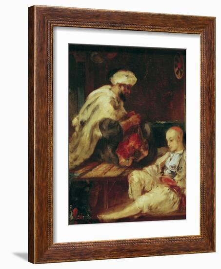 Interior of the Workshop of an Arab Tailor-Eugene Fromentin-Framed Giclee Print