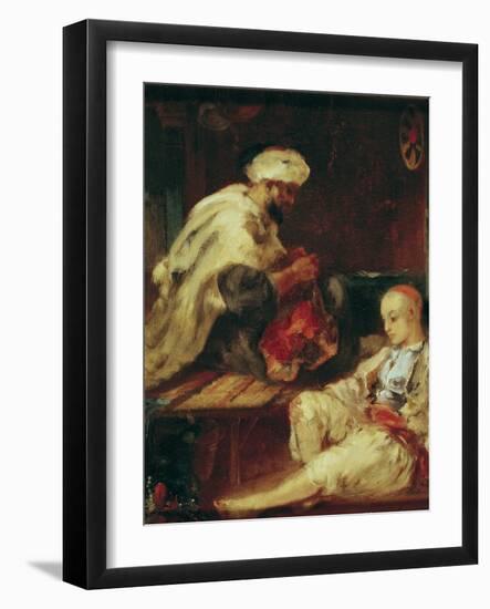 Interior of the Workshop of an Arab Tailor-Eugene Fromentin-Framed Giclee Print