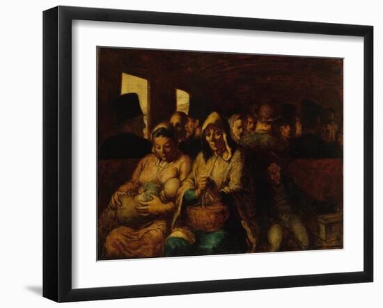 Interior of third-class carriage, 1862-64-Honore Daumier-Framed Giclee Print