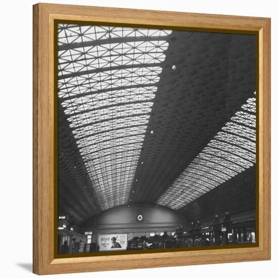 Interior of Union Station, Showing Detail of Glass and Iron Vaulted Ceiling-Walker Evans-Framed Premier Image Canvas