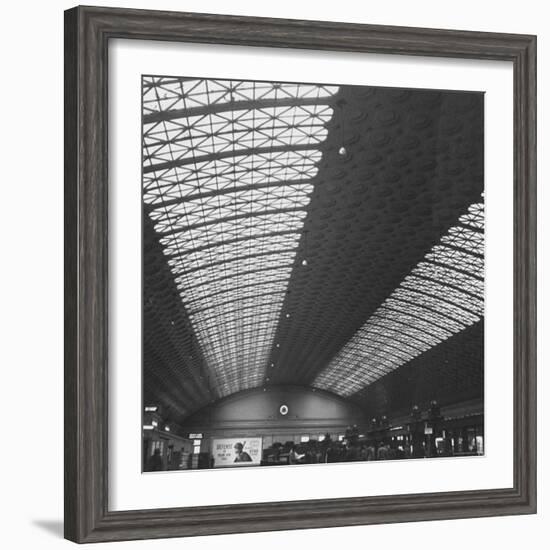 Interior of Union Station, Showing Detail of Glass and Iron Vaulted Ceiling-Walker Evans-Framed Photographic Print