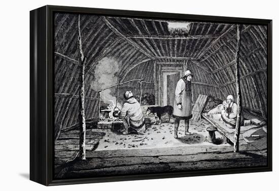 Interior of Winter House in Kamchatka-null-Framed Premier Image Canvas