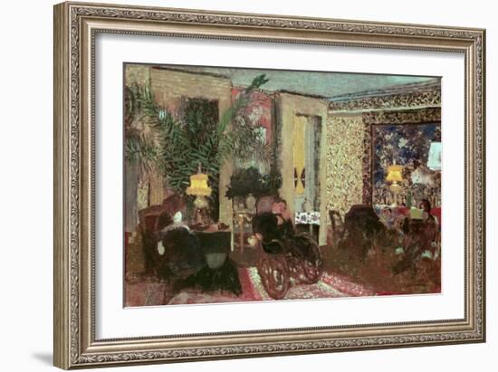 Interior Or, the Salon with Three Lamps, 1899-Edouard Vuillard-Framed Giclee Print