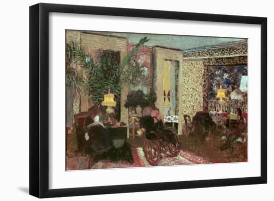 Interior Or, the Salon with Three Lamps, 1899-Edouard Vuillard-Framed Giclee Print