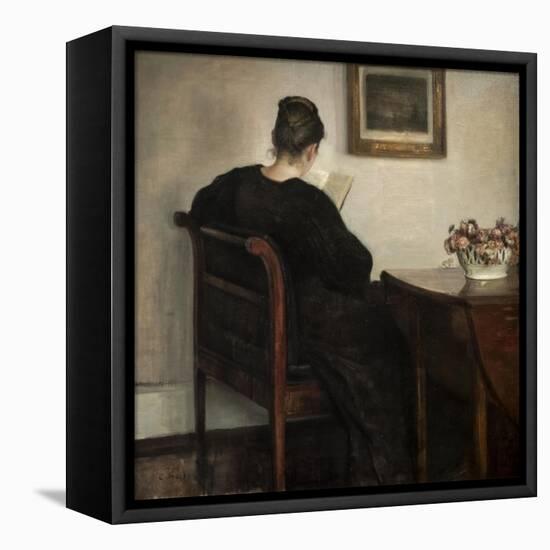 Interior, reading woman, 1886-Carl Holsoe-Framed Premier Image Canvas