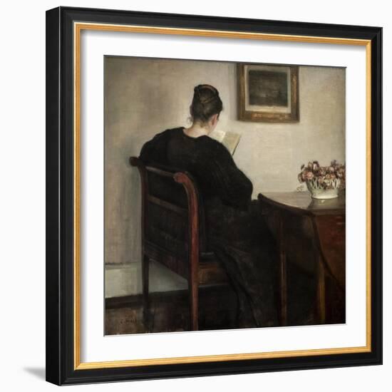 Interior, reading woman, 1886-Carl Holsoe-Framed Giclee Print