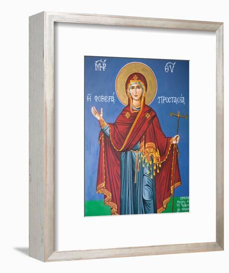 Interior Religious Paintings, Eleftherotria Monastery, Macherado, Zakynthos, Ionian Islands, Greece-Walter Bibikow-Framed Photographic Print