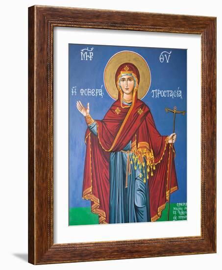 Interior Religious Paintings, Eleftherotria Monastery, Macherado, Zakynthos, Ionian Islands, Greece-Walter Bibikow-Framed Photographic Print