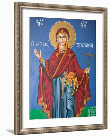 Interior Religious Paintings, Eleftherotria Monastery, Macherado, Zakynthos, Ionian Islands, Greece-Walter Bibikow-Framed Photographic Print