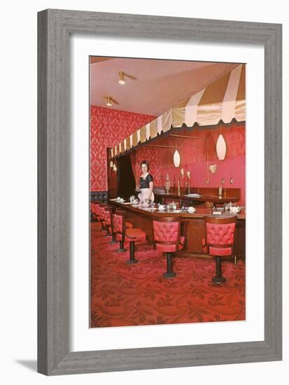 Interior, Retro Coffee Shop-null-Framed Art Print