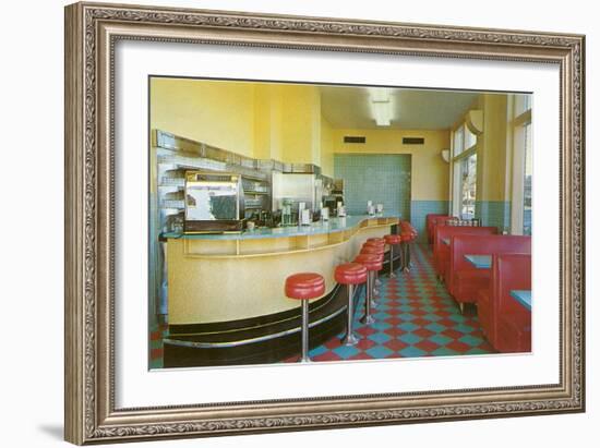 Interior, Retro Diner-null-Framed Art Print