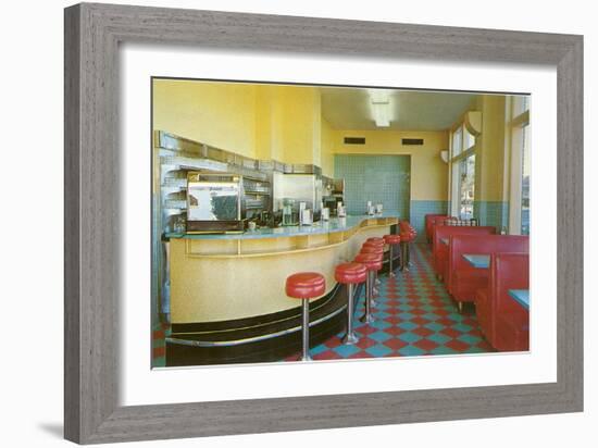 Interior, Retro Diner-null-Framed Art Print