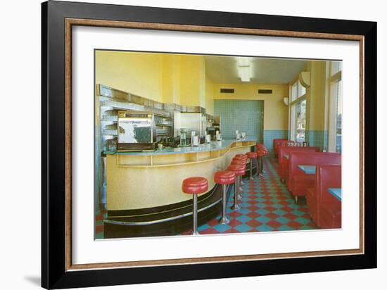 Interior, Retro Diner-null-Framed Art Print