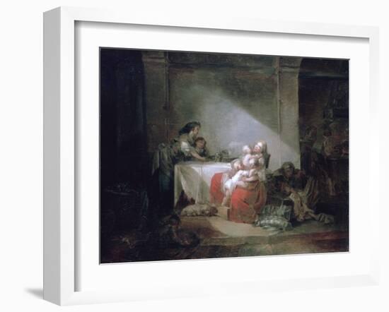 Interior Scene, Late 18th Century-Jean-Honore Fragonard-Framed Giclee Print