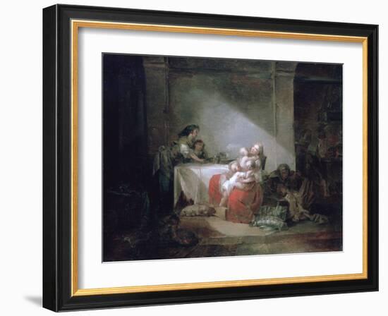 Interior Scene, Late 18th Century-Jean-Honore Fragonard-Framed Giclee Print