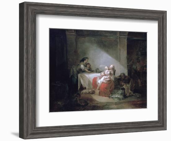 Interior Scene, Late 18th Century-Jean-Honore Fragonard-Framed Giclee Print