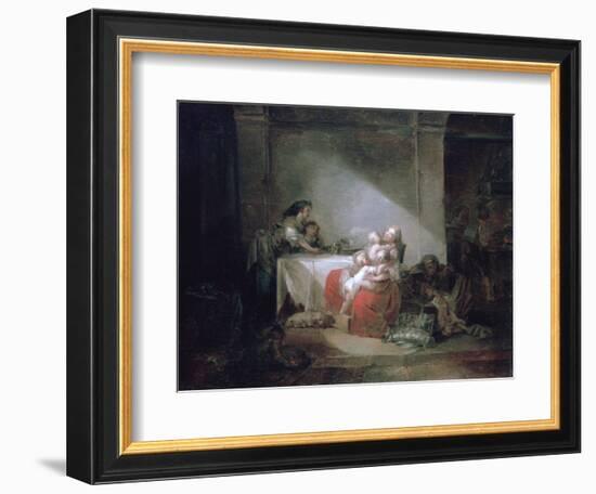 Interior Scene, Late 18th Century-Jean-Honore Fragonard-Framed Giclee Print