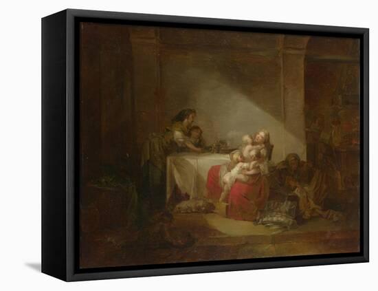 Interior Scene. the Happy Mother, Second Half of the 18th C-Jean-Honoré Fragonard-Framed Premier Image Canvas