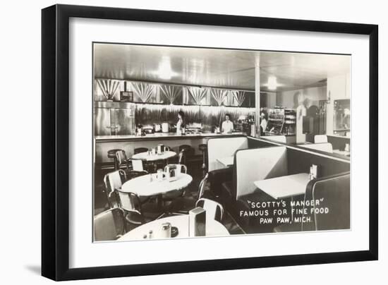 Interior, Scotty's Manger, Retro Diner, Photo-null-Framed Art Print