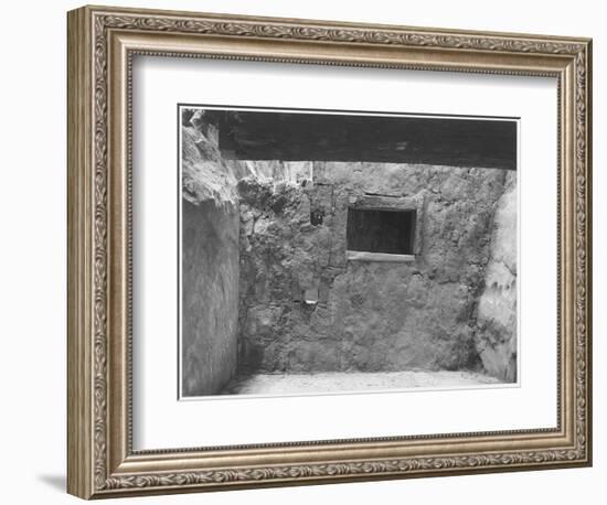 Interior Showing Wall & Window "Interior At Ruin Cliff Palace Mesa Verde NP" Colorado "1941." 1941-Ansel Adams-Framed Art Print