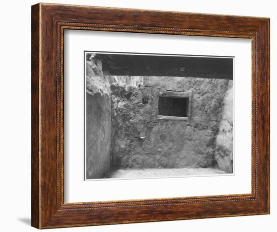 Interior Showing Wall & Window "Interior At Ruin Cliff Palace Mesa Verde NP" Colorado "1941." 1941-Ansel Adams-Framed Art Print