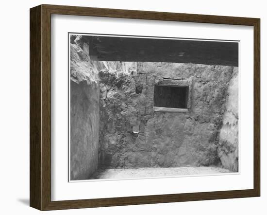 Interior Showing Wall & Window "Interior At Ruin Cliff Palace Mesa Verde NP" Colorado "1941." 1941-Ansel Adams-Framed Art Print