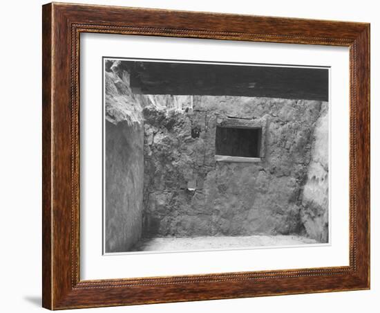 Interior Showing Wall & Window "Interior At Ruin Cliff Palace Mesa Verde NP" Colorado "1941." 1941-Ansel Adams-Framed Art Print