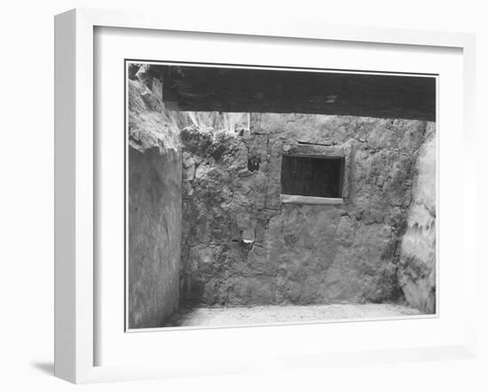 Interior Showing Wall & Window "Interior At Ruin Cliff Palace Mesa Verde NP" Colorado "1941." 1941-Ansel Adams-Framed Art Print