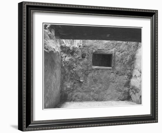 Interior Showing Wall & Window "Interior At Ruin Cliff Palace Mesa Verde NP" Colorado "1941." 1941-Ansel Adams-Framed Art Print