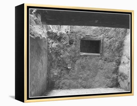 Interior Showing Wall & Window "Interior At Ruin Cliff Palace Mesa Verde NP" Colorado "1941." 1941-Ansel Adams-Framed Stretched Canvas