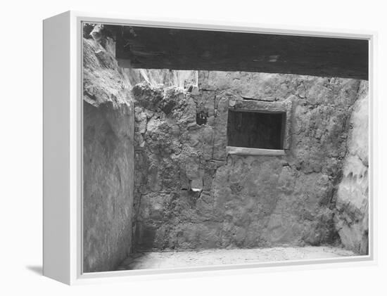 Interior Showing Wall & Window "Interior At Ruin Cliff Palace Mesa Verde NP" Colorado "1941." 1941-Ansel Adams-Framed Stretched Canvas