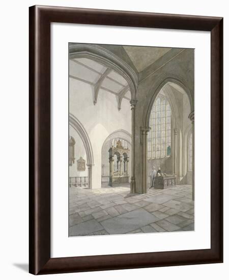 Interior South-West View of the Church of St Helen, Bishopsgate, City of London, 1820-Frederick Nash-Framed Giclee Print