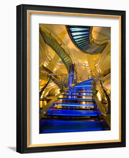 Interior Stairs and Ceiling of Modern Public Spa, Escaldes-Engordany Parish, Andorra-Jim Zuckerman-Framed Photographic Print