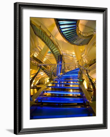 Interior Stairs and Ceiling of Modern Public Spa, Escaldes-Engordany Parish, Andorra-Jim Zuckerman-Framed Photographic Print