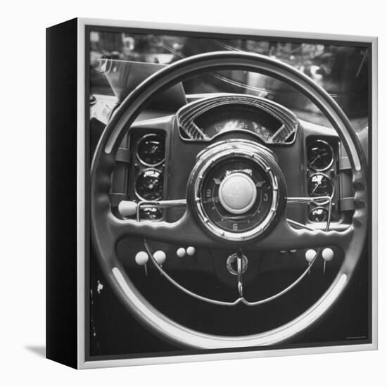 Interior Steering Panel and Steering Wheel of Italian Isotta Fraschini Being Shown at the Auto Show-Tony Linck-Framed Premier Image Canvas