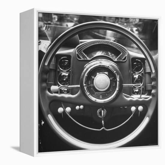 Interior Steering Panel and Steering Wheel of Italian Isotta Fraschini Being Shown at the Auto Show-Tony Linck-Framed Premier Image Canvas